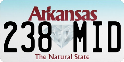AR license plate 238MID