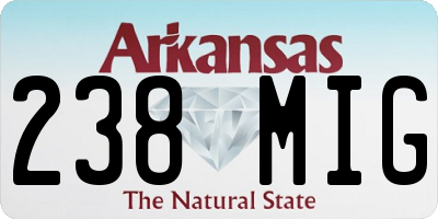 AR license plate 238MIG