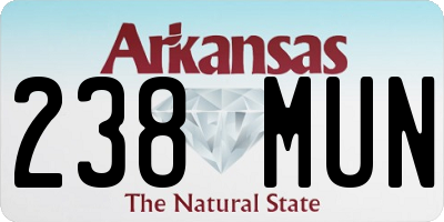 AR license plate 238MUN