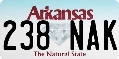 AR license plate 238NAK