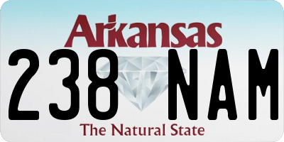 AR license plate 238NAM