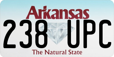 AR license plate 238UPC