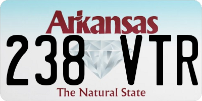 AR license plate 238VTR