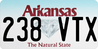 AR license plate 238VTX