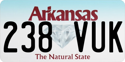 AR license plate 238VUK
