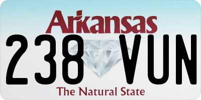 AR license plate 238VUN