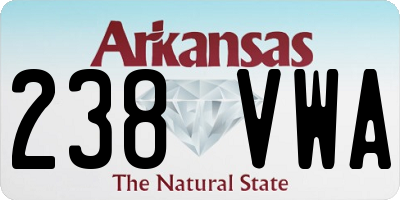AR license plate 238VWA
