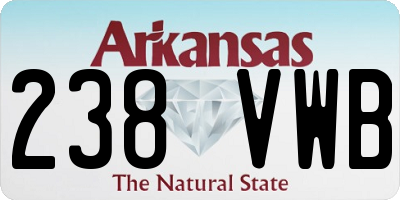 AR license plate 238VWB