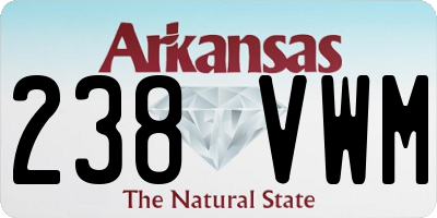 AR license plate 238VWM
