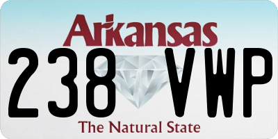 AR license plate 238VWP