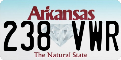 AR license plate 238VWR