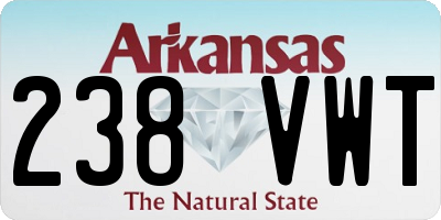 AR license plate 238VWT
