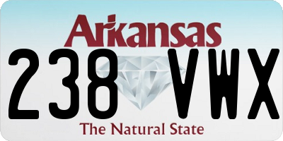AR license plate 238VWX