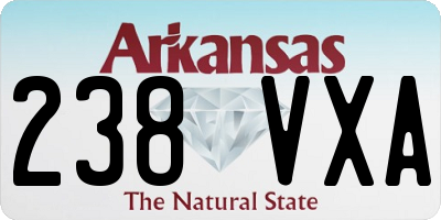 AR license plate 238VXA