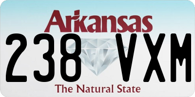 AR license plate 238VXM