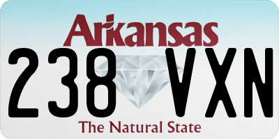 AR license plate 238VXN