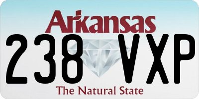 AR license plate 238VXP