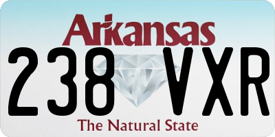 AR license plate 238VXR