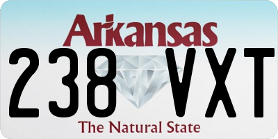 AR license plate 238VXT