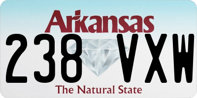 AR license plate 238VXW