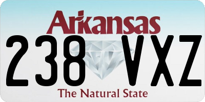 AR license plate 238VXZ