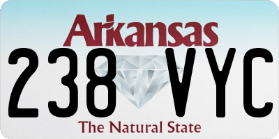 AR license plate 238VYC