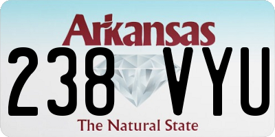 AR license plate 238VYU