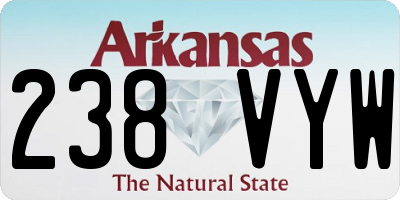 AR license plate 238VYW