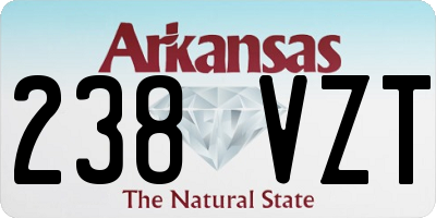 AR license plate 238VZT