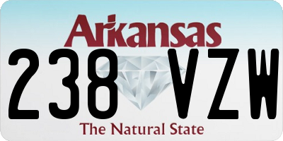 AR license plate 238VZW