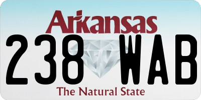 AR license plate 238WAB