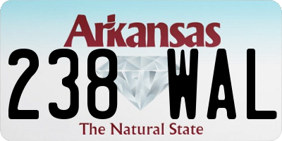 AR license plate 238WAL