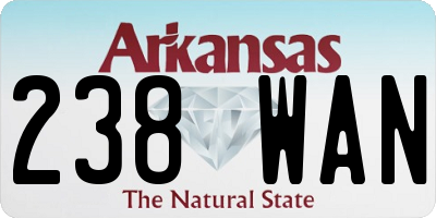 AR license plate 238WAN