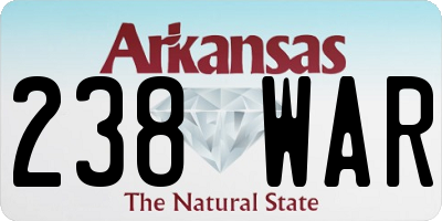 AR license plate 238WAR