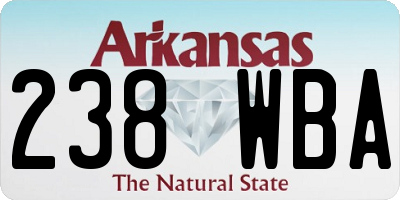 AR license plate 238WBA