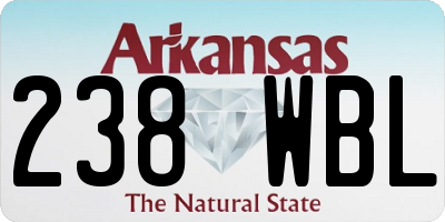 AR license plate 238WBL