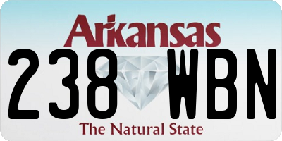 AR license plate 238WBN