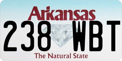 AR license plate 238WBT