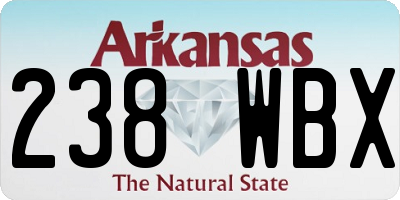 AR license plate 238WBX