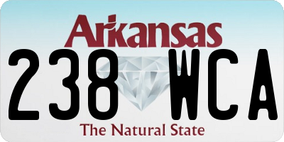 AR license plate 238WCA