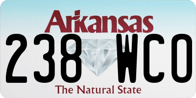 AR license plate 238WCO