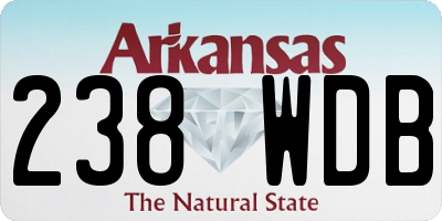 AR license plate 238WDB