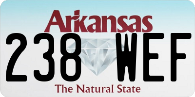 AR license plate 238WEF