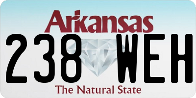 AR license plate 238WEH