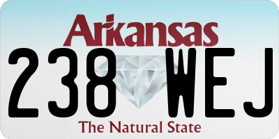 AR license plate 238WEJ