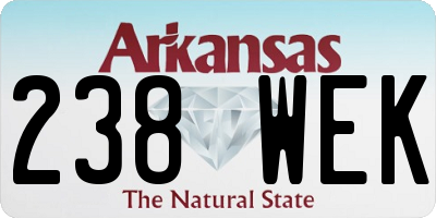 AR license plate 238WEK
