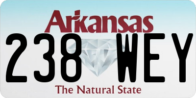AR license plate 238WEY