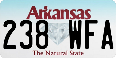 AR license plate 238WFA