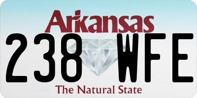AR license plate 238WFE