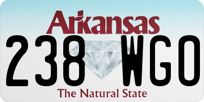 AR license plate 238WGO